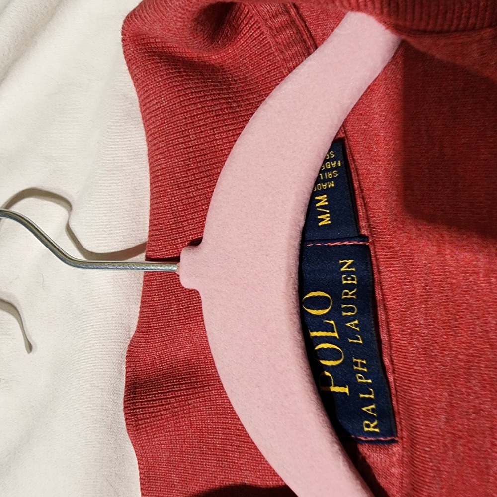 Polo Ralph Lauren Long Sleeve Polo Shirt‎ Casual Classic Red Size M - Picture 5 of 6